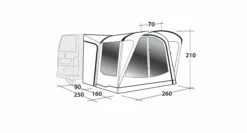 Outwell Newburg 160 Poled Drive Away Awning -Outdoorworlddirect Sales Store 111101 newburg 160 drawing perspective2