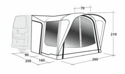 Outwell Newburg 160 Air Drive Away Awning -Outdoorworlddirect Sales Store 111170 newburg 160 air drawing perspective2