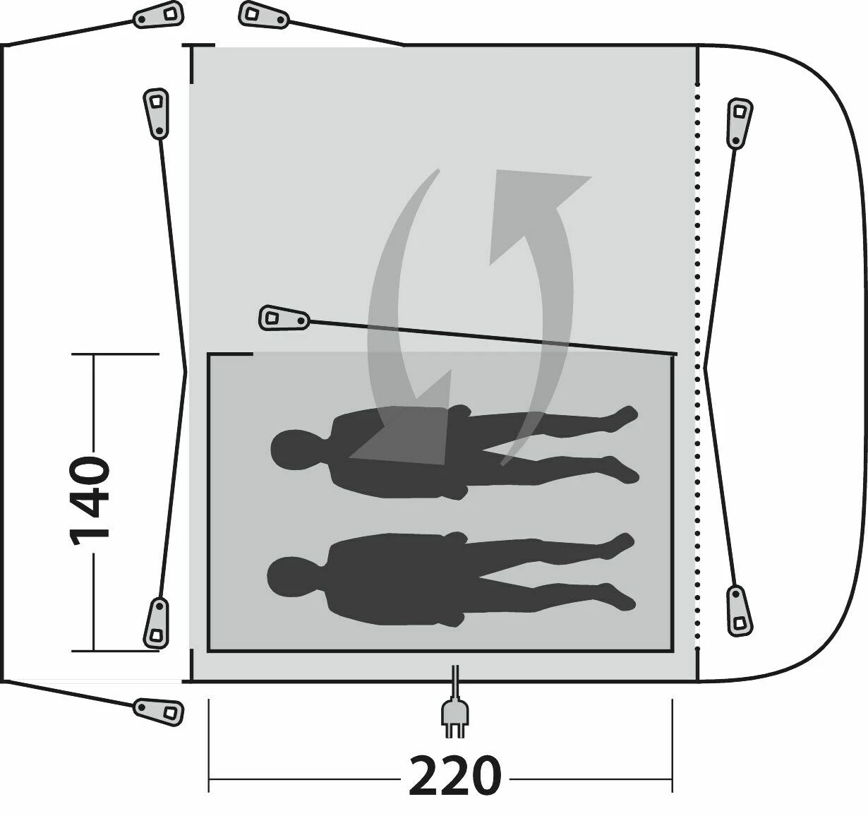 Outwell Newburg 240 Inner Tent 4 Outwell Newburg 240 Inner Tent - Image 2