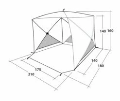 Outwell Beach Shelter Compton (2023) -Outdoorworlddirect Sales Store 111230 beach shelter compton drawing perspective2