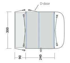 Outwell Newburg 240 Air Low Drive Away Awning -Outdoorworlddirect Sales Store 111245 newburg 240 air drawing floorplan3