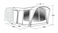 Outwell Newburg 240 Air Low Drive Away Awning -Outdoorworlddirect Sales Store 111245 newburg 240 air drawing perspective2