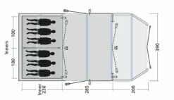Outwell Wood Lake 6ATC Tent (2022) 17 Outwell Wood Lake 6ATC Tent (2022) -Outdoorworlddirect Sales Store 111267 wood lake 6atc drawing floorplan3