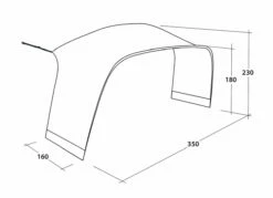 Outwell Lounge Tent Connector L (2023) -Outdoorworlddirect Sales Store 111341 lounge tent connector l drawing perspective2