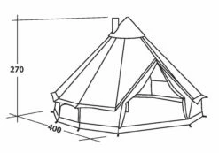 Robens Klondike Tipi Tent (2023) -Outdoorworlddirect Sales Store 130083 klondike drawing perspective 374