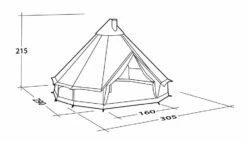 Robens Klondike S Tipi Tent (2022) -Outdoorworlddirect Sales Store 130307 klondike s drawing perspective26