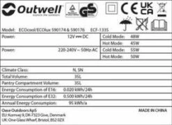 Outwell Ecocool Coolbox 35L 12/230v -Outdoorworlddirect Sales Store 590174 ecocool slate grey 35 12v 230v feature photo12
