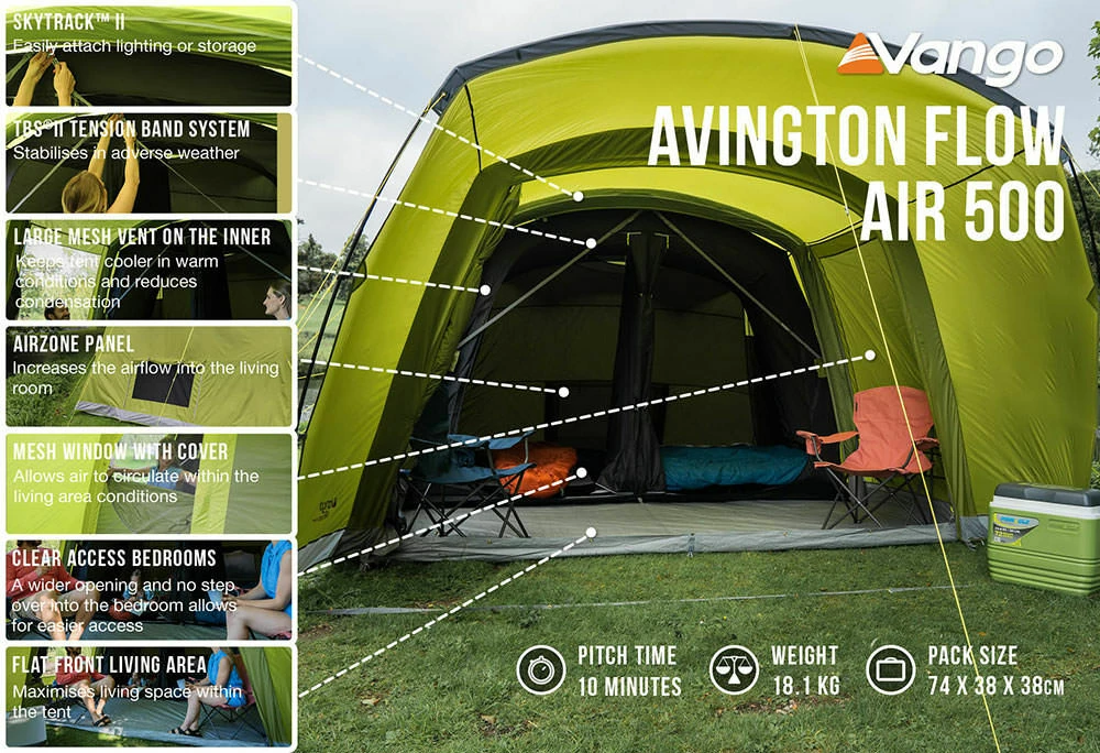 Vango Avington Flow Air 500 Tent (2022) 9 Vango Avington Flow Air 500 Tent (2022) - Image 7
