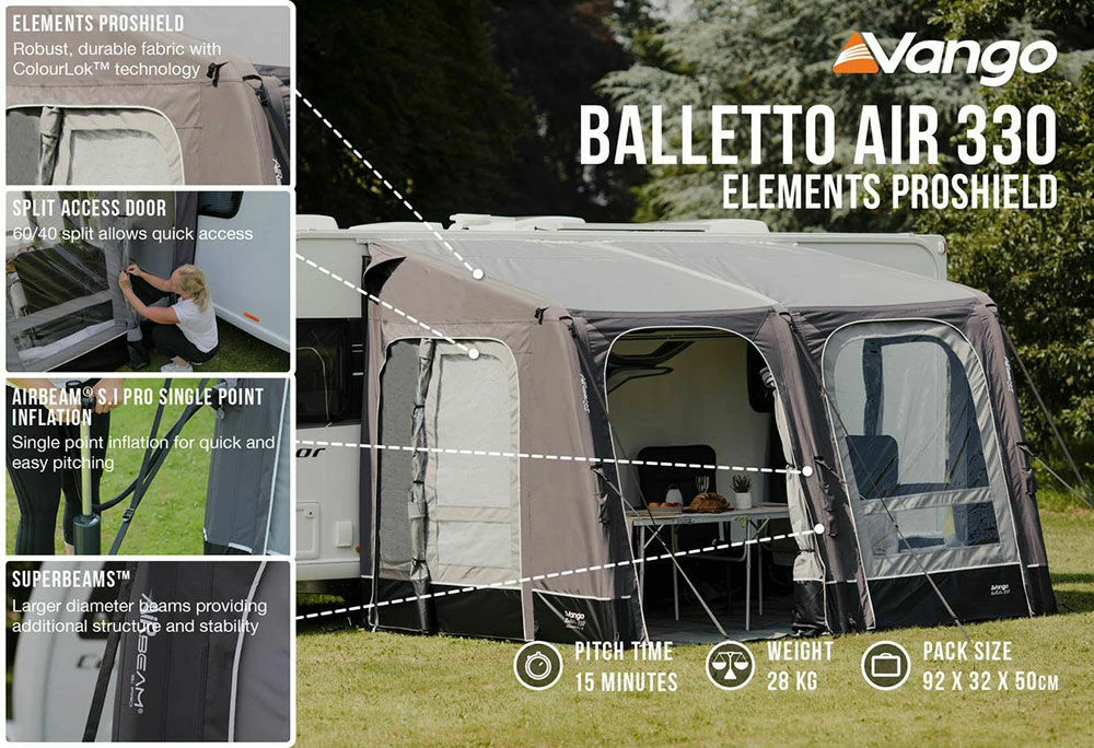 Vango Balletto Air 330 Elements ProShield Caravan Awning (2023) 8 Vango Balletto Air 330 Elements ProShield Caravan Awning (2023) - Image 6
