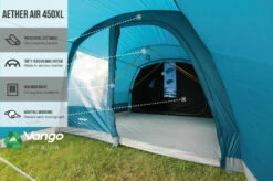 Vango Aether Air 450XL Tent (2022) -Outdoorworlddirect Sales Store earth collection airbeam infographics call outs5