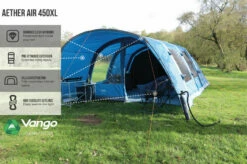 Vango Aether Air 450XL Tent (2022) -Outdoorworlddirect Sales Store earth collection airbeam infographics call outs6