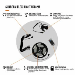 Vango Sunbeam Flexi Light 2m (USB) -Outdoorworlddirect Sales Store family essentials infographicscall outs5