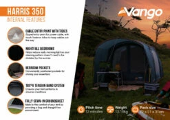 Vango Harris 350 Poled Tent (2023) -Outdoorworlddirect Sales Store harris 350 infographic2