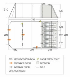 Vango Joro Poled 600XL Tent (2022) 20 Vango Joro Poled 600XL Tent (2022) -Outdoorworlddirect Sales Store joro 600xl floorplan low