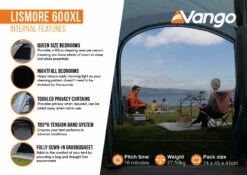 Vango Lismore 600XL Poled Tent Package (2023) -Outdoorworlddirect Sales Store lismore 600xl infographic2