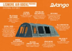 Vango Lismore Air 600XL Tent Package (2023) -Outdoorworlddirect Sales Store lismore air 600xl package 1