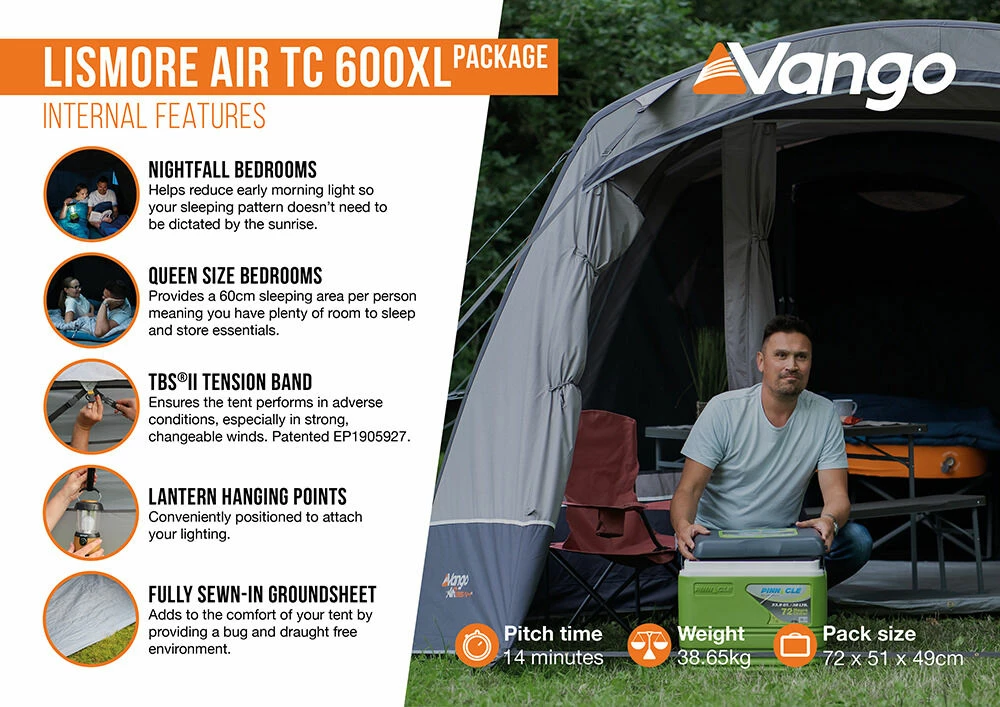 Vango Lismore Air TC 600XL Tent Package (2023) 8 Vango Lismore Air TC 600XL Tent Package (2023) - Image 6