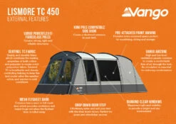 Vango Lismore TC 450 Poled Tent Package (2023) 15 Vango Lismore TC 450 Poled Tent Package (2023) -Outdoorworlddirect Sales Store lismore tc 450 infographic