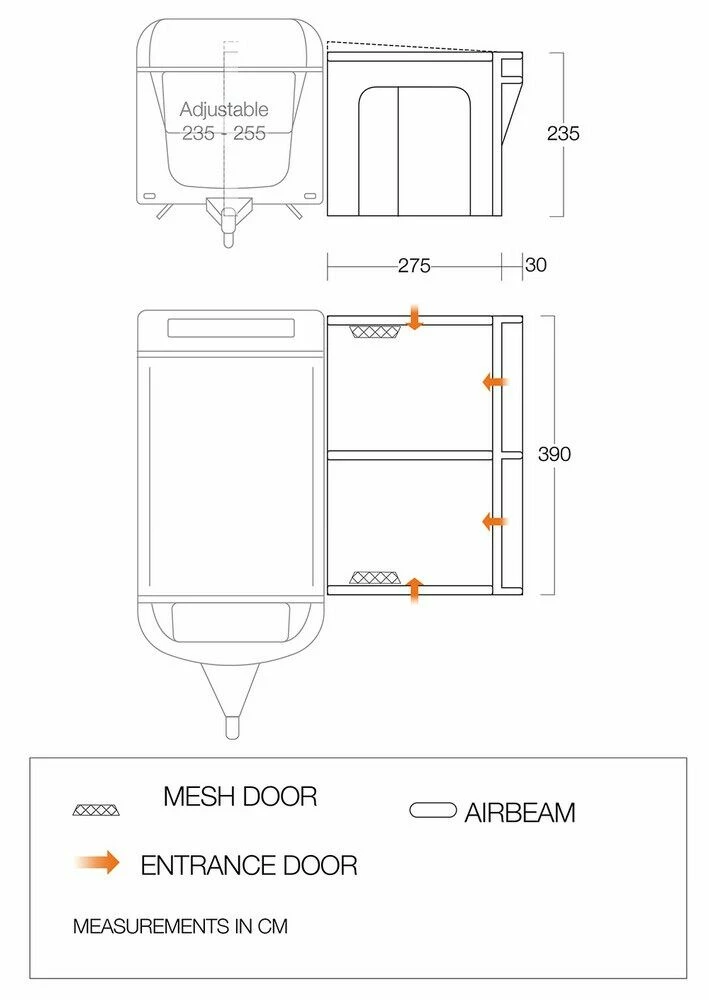 Vango Riviera Air 390 Elements All Season Caravan Awning (2023) 5 Vango Riviera Air 390 Elements All Season Caravan Awning (2023) - Image 3