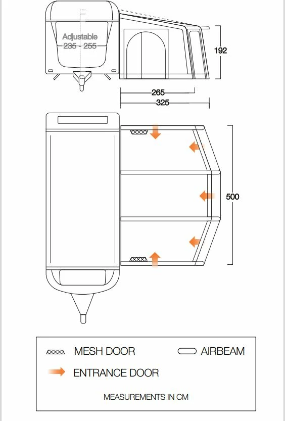 Vango Tuscany Air 500 Elements Proshield Caravan Awning (2023) 4 Vango Tuscany Air 500 Elements Proshield Caravan Awning (2023) - Image 2