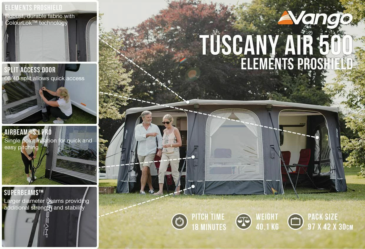 Vango Tuscany Air 500 Elements Proshield Caravan Awning (2023) 6 Vango Tuscany Air 500 Elements Proshield Caravan Awning (2023) - Image 4