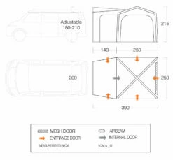 Vango Tailgate Airhub Low Awning (2022) -Outdoorworlddirect Sales Store vango 2021 awnings floorplan tailgate airhub low low res