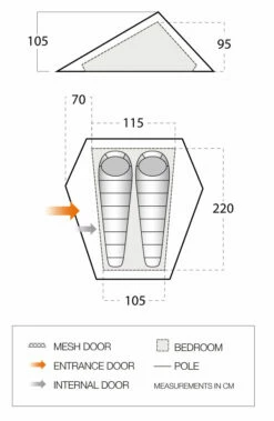 Vango Heddon 200 Tent (2022) 11 Vango Heddon 200 Tent (2022) -Outdoorworlddirect Sales Store vango 2022 tents floorplan heddon 200 low res