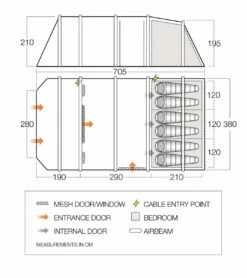 Vango Lismore Air 600XL Tent Package (2023) -Outdoorworlddirect Sales Store vango 2023 tents floorplan stargrove air 600xl 2